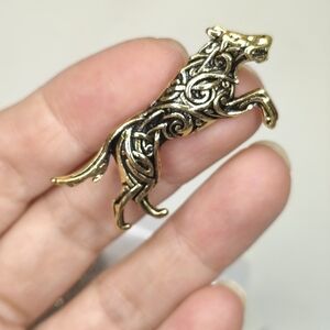 Gold and Black Lion Brooch